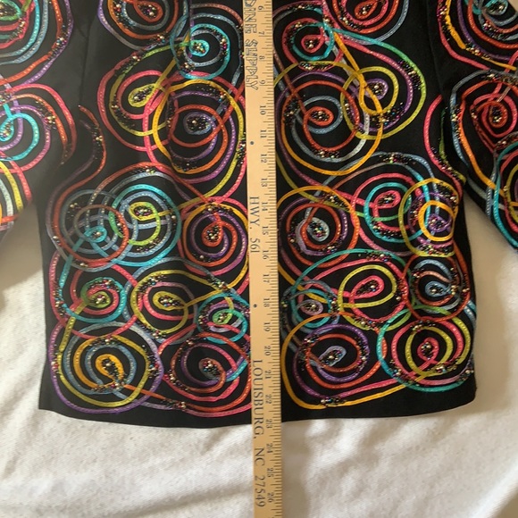 ANAGE vintage cotton jacket beaded ribbon circles - Picture 9 of 10